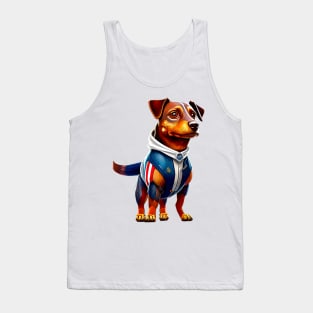 Defender of Freedom: Dachshund as the USA's Patriotic Superhero Tank Top